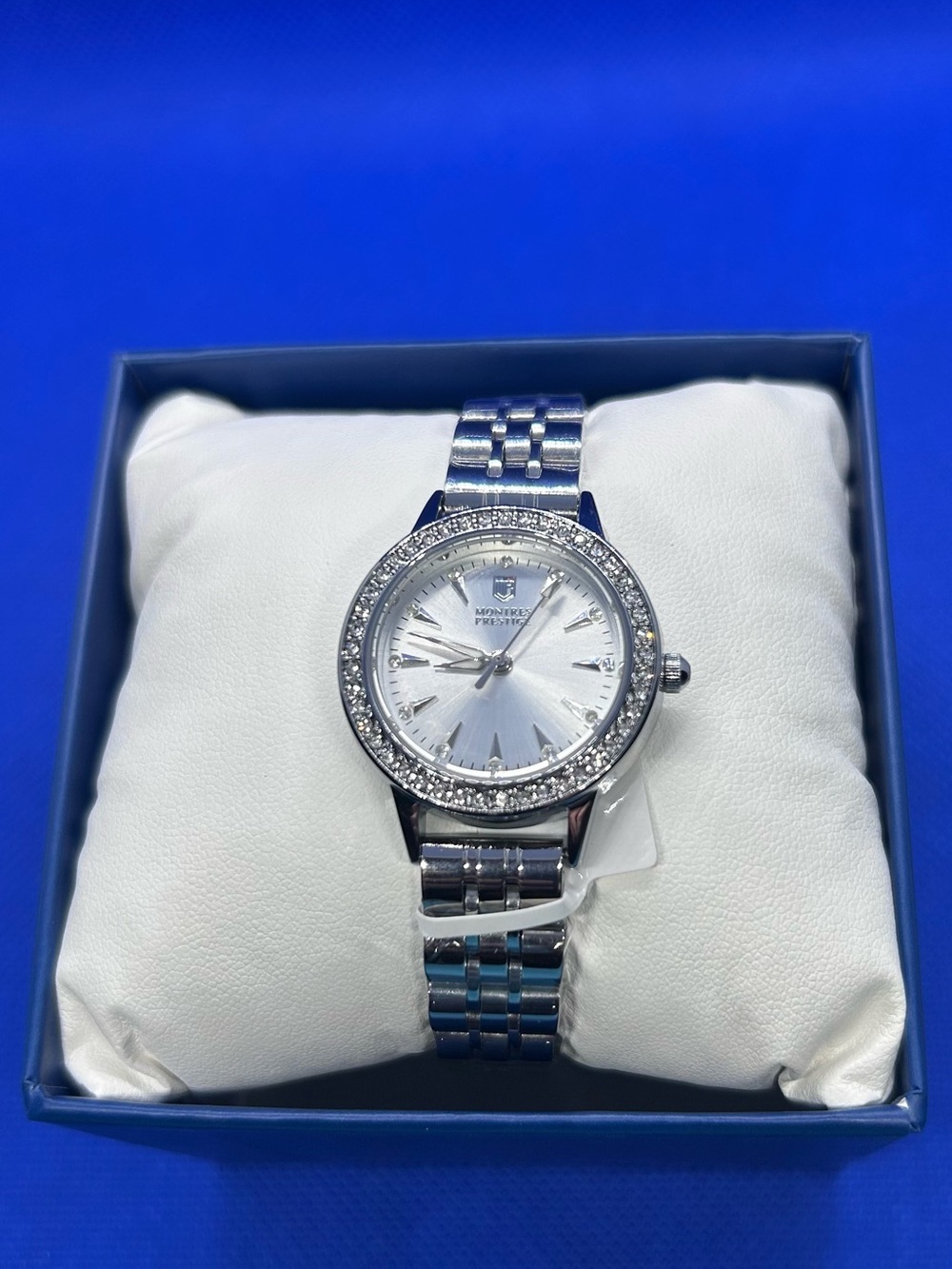 Women's Silver Crystal-Trim Watch